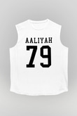 Aaliyah Beyaz Unisex Kolsuz Tişört