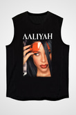 Aaliyah Siyah Unisex Kolsuz Tişört