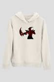 Aatrox James Baskılı Beyaz Unisex Kapüşonlu Sweatshirt
