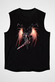 Aatrox James Baskılı Unisex Siyah Kolsuz Tişört - Tshirt