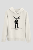 Abbath Baskılı Unisex Beyaz Hoodie