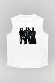 Abbath Baskılı Unisex Beyaz Kolsuz Tişört