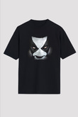 Abbath Baskılı Unisex Siyah Oversize Tişört