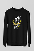 Abbath Baskılı Unisex Siyah Sweatshirt