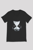 Abbath Baskılı Unisex Siyah V Yaka Tişört