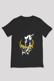 Abbath Baskılı Unisex Siyah V Yaka Tişört