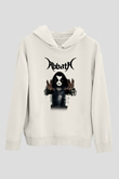 Abbath Beyaz Unisex Kapşonlu Sweatshirt