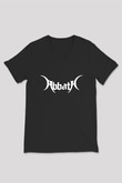 Abbath Siyah Unisex V Yaka Tişört T-Shirt