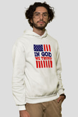 ABD Beyaz Unisex Kapşonlu Sweatshirt