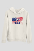 ABD Beyaz Unisex Kapşonlu Sweatshirt