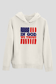 ABD Beyaz Unisex Kapşonlu Sweatshirt