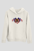 ABD Beyaz Unisex Kapşonlu Sweatshirt