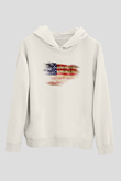 ABD Beyaz Unisex Kapşonlu Sweatshirt