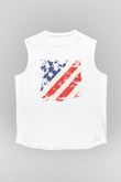 ABD Beyaz Unisex Kolsuz Tişört