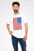 ABD Beyaz Unisex Tişört T-Shirt - TişörtFabrikası