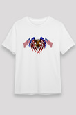 ABD Beyaz Unisex Tişört T-Shirt - TişörtFabrikası