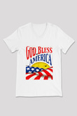 ABD Beyaz Unisex V Yaka Tişört T-Shirt