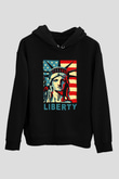 ABD Siyah Unisex Hoodie