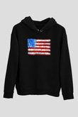 ABD Siyah Unisex Hoodie
