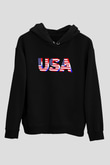 ABD Siyah Unisex Hoodie