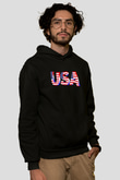 ABD Siyah Unisex Hoodie