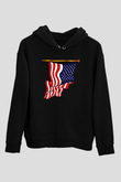 ABD Siyah Unisex Hoodie