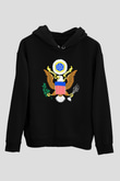 ABD Siyah Unisex Hoodie