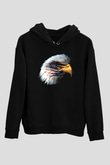 ABD Siyah Unisex Hoodie