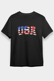 ABD Siyah Unisex Tişört T-Shirt - TişörtFabrikası