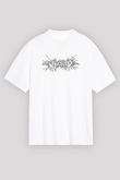 Aborted Baskılı Unisex Beyaz Oversize Tişört