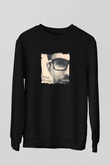 Above and Beyond Baskılı Unisex Siyah Sweatshirt