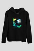 Above and Beyond Baskılı Unisex Siyah Hoodie