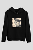 Above and Beyond Baskılı Unisex Siyah Hoodie