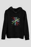 Above and Beyond Baskılı Unisex Siyah Hoodie