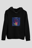 Above and Beyond Baskılı Unisex Siyah Hoodie