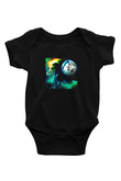 Above and Beyond Baskılı Unisex Siyah Bebek Body - Zıbın
