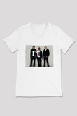 Above and Beyond Beyaz Unisex V Yaka Tişört
