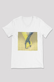 Above and Beyond Beyaz Unisex V Yaka Tişört