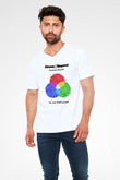 Above and Beyond Beyaz Unisex V Yaka Tişört T-Shirt