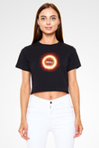 Above and Beyond Siyah  Crop Top Tişört