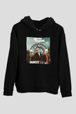 Above and Beyond Siyah Unisex Kapüşonlu Sweatshirt