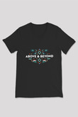 Above and Beyond Siyah Unisex V Yaka Tişört