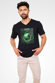 Above and Beyond Siyah Unisex V Yaka Tişört