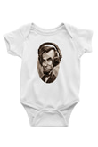 Abraham Lincoln Baskılı Beyaz Unisex Bebek Body - Zıbın