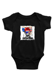 Abraham Lincoln Baskılı Unisex Siyah Bebek Body - Zıbın