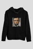 Abraham Lincoln Baskılı Unisex Siyah Hoodie
