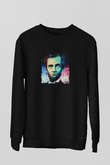 Abraham Lincoln Baskılı Unisex Siyah Sweatshirt