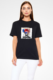 Abraham Lincoln Baskılı Unisex Siyah Tişört