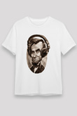 Abraham Lincoln Beyaz Unisex Tişört T-Shirt - TişörtFabrikası