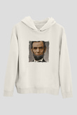 Abraham Lincoln Unisex Baskılı Beyaz Kapüşonlu Sweatshirt